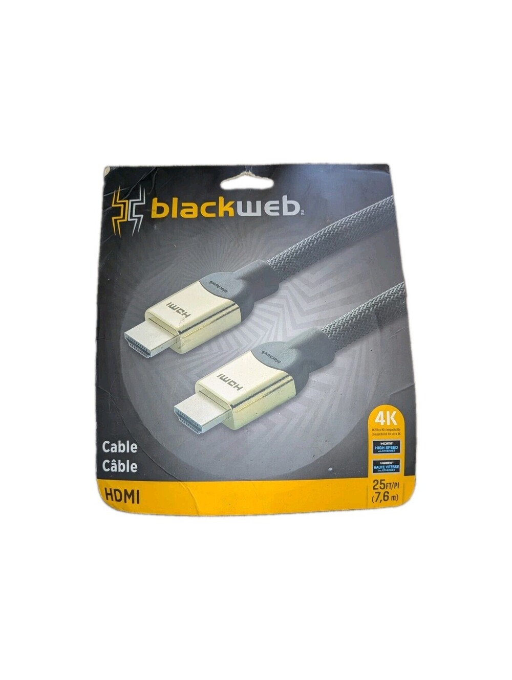 New Blackweb Premium HDMI Cable High Bandwidth 4K HDR 25' Black
